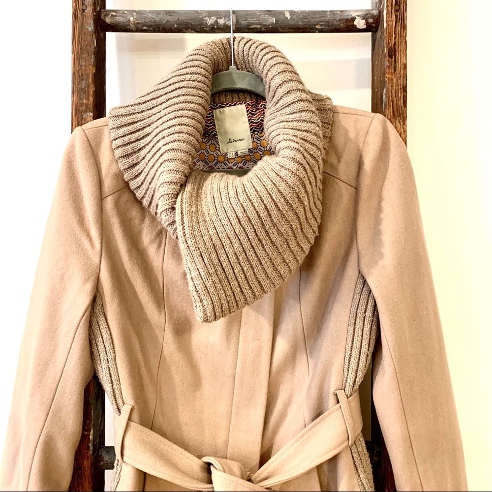 Anthropologie Elevenses Wool and Knit Coat